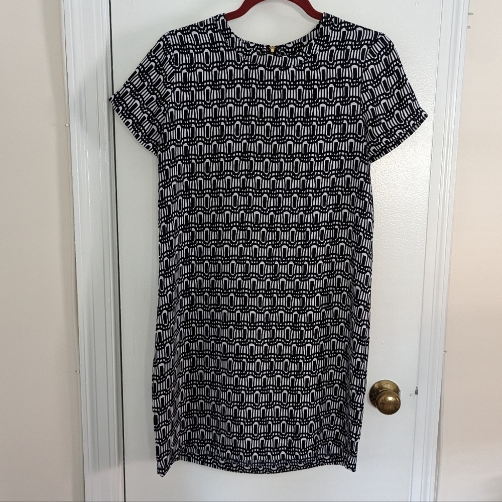 Adrienne Vittadini Blue and White Shift Dress | Size 4
